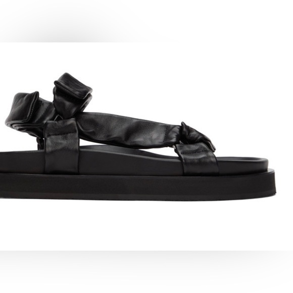 Jill Sander Black Sheepskin Sandals.